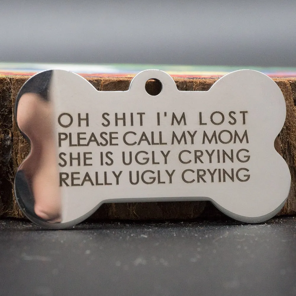 Pet Dog Cat Tag ID, Bone Engraved Collar Stainless Steel