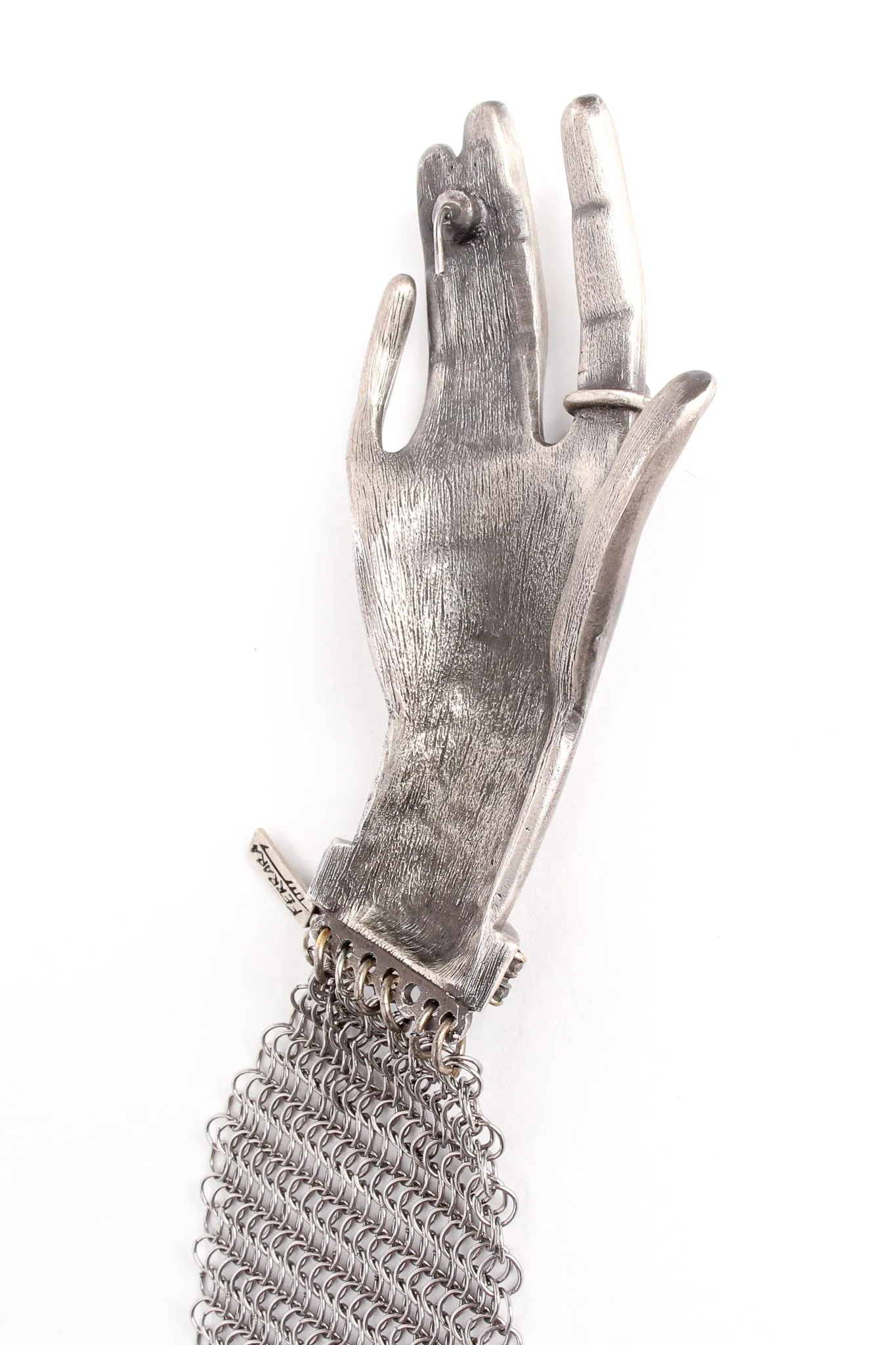 Pewter Hand Buckle Mesh Wrap Belt