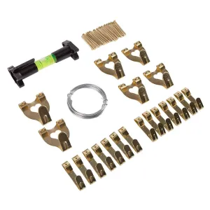 Picture Hanging Kit | Brass Hooks Nails Spirit Level Picture Wire