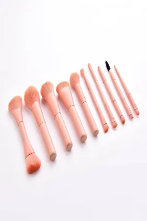 Pink Makeup Brush Set - 10 Pack
