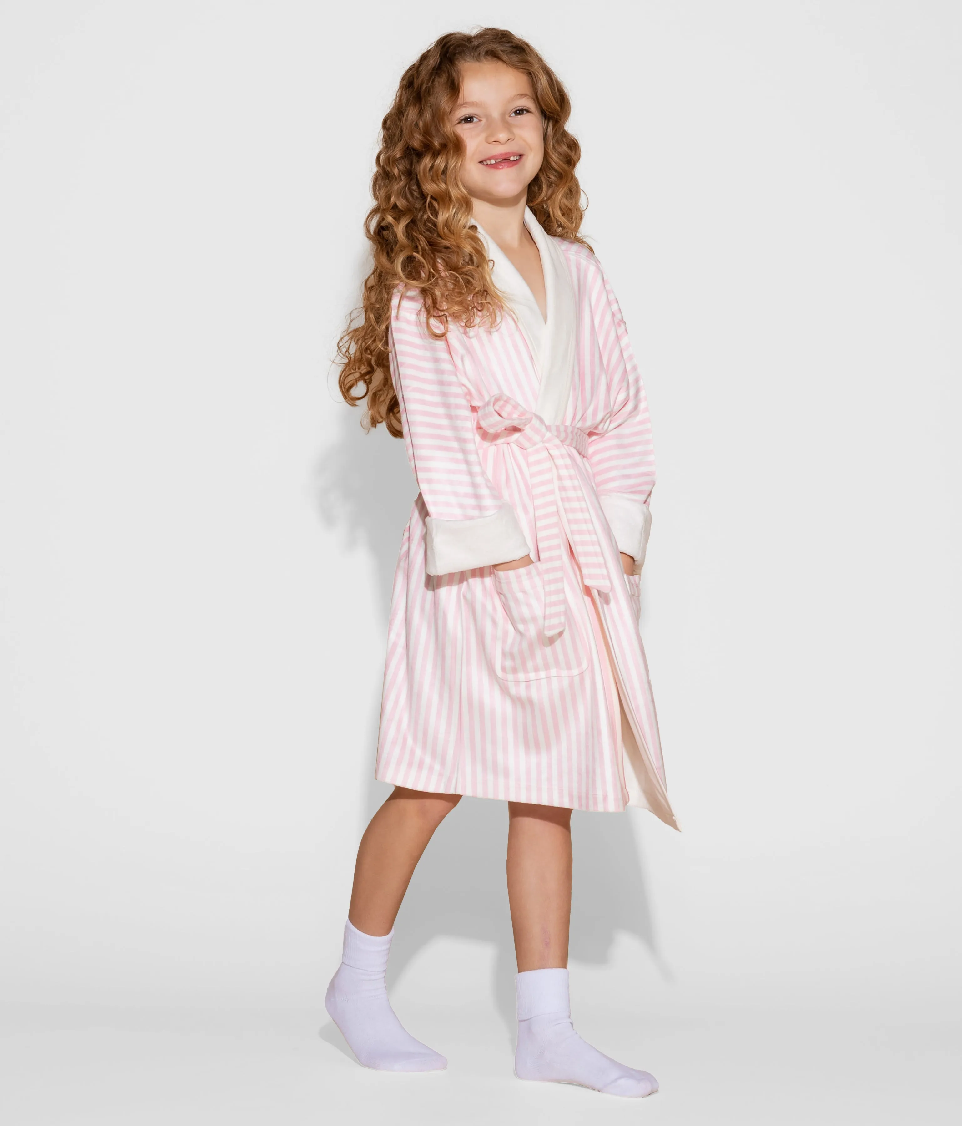 Pink Stripe w/ Princess Kids Robe