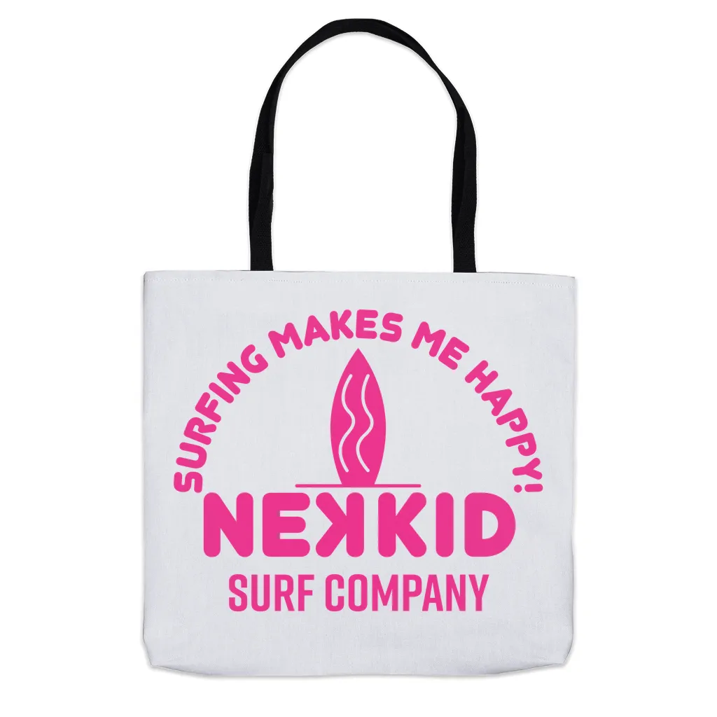 Pink Surfing Makes Me Happy Tote