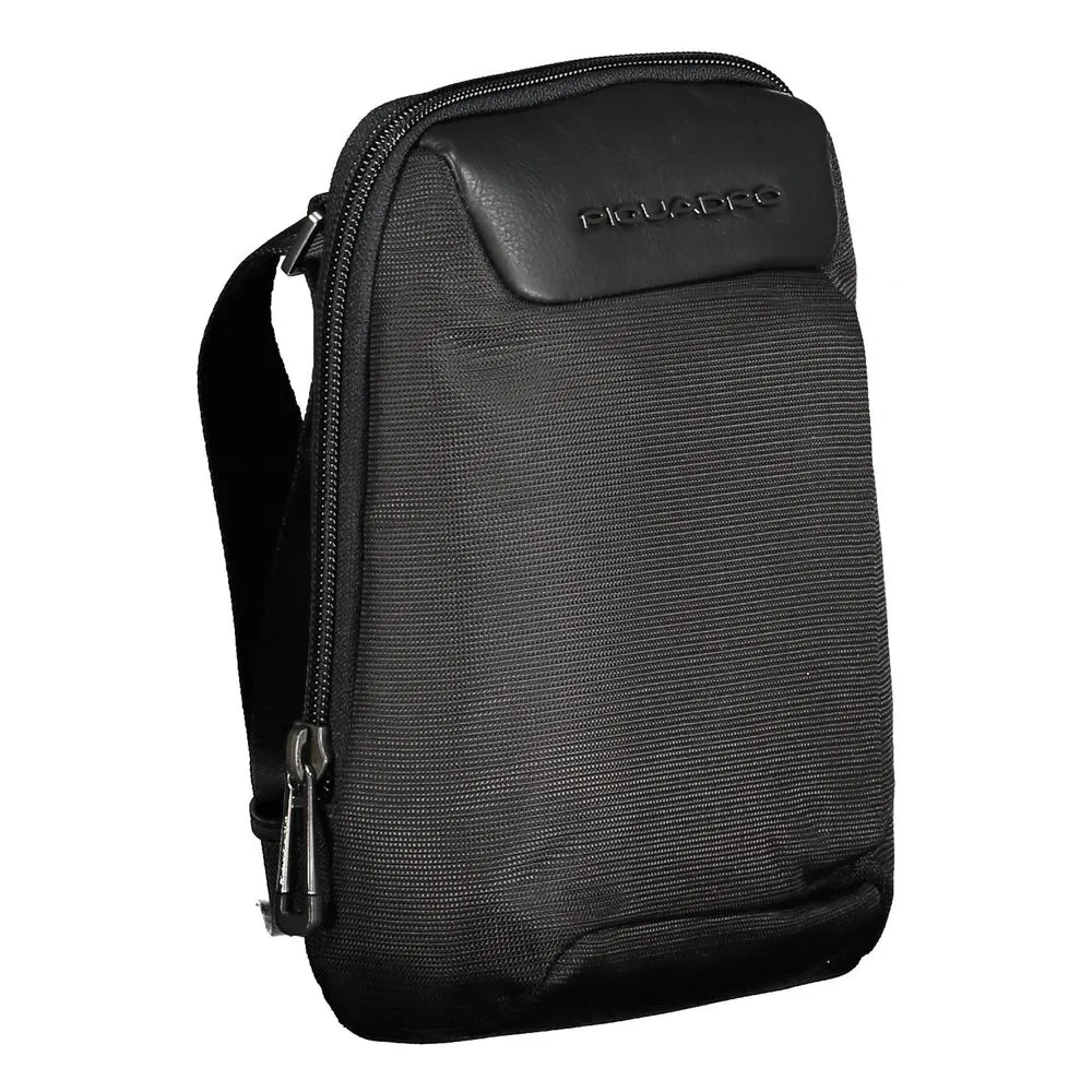 Piquadro Black Recycled Polyethylene Men Shoulder Bag