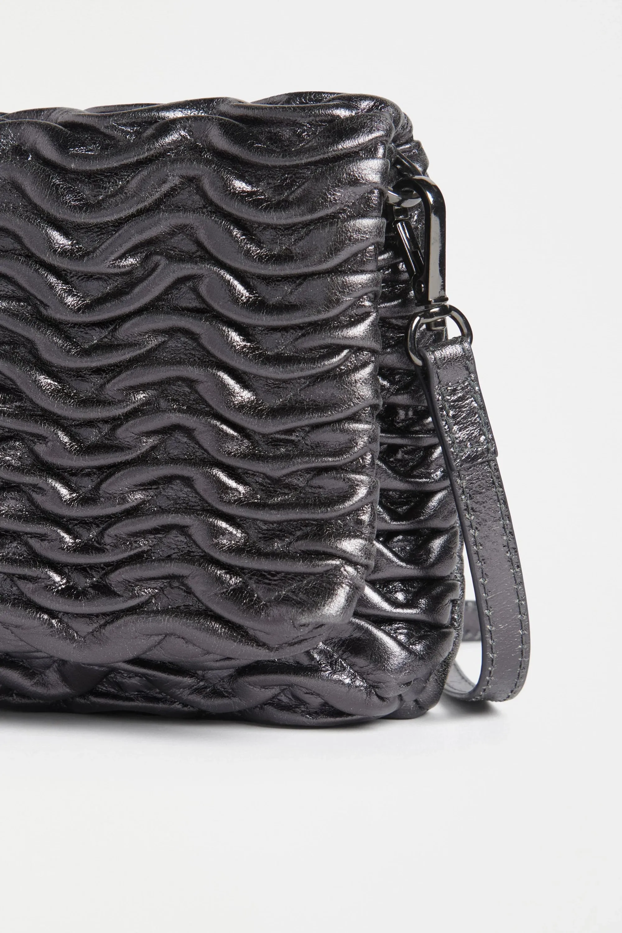 Plissi Crossbody - Gunmetal