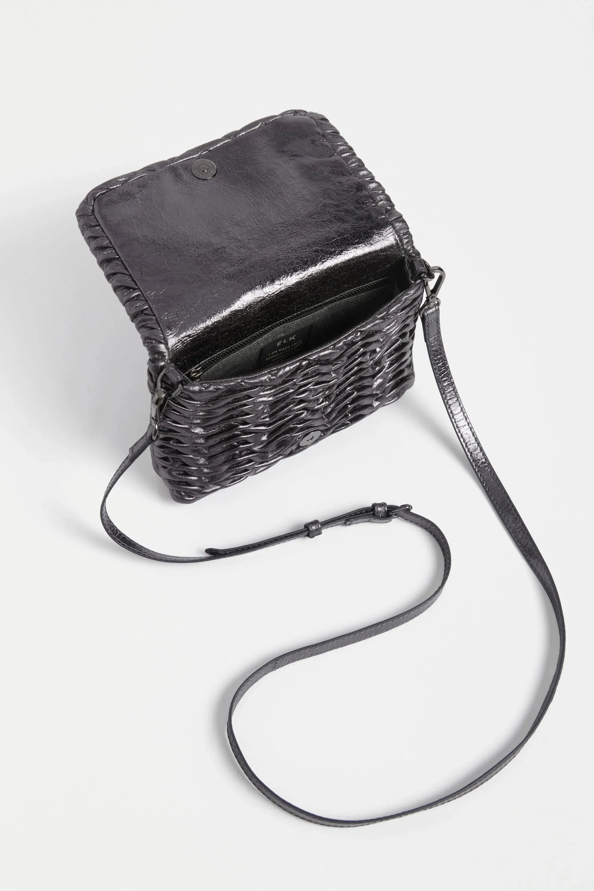 Plissi Crossbody - Gunmetal