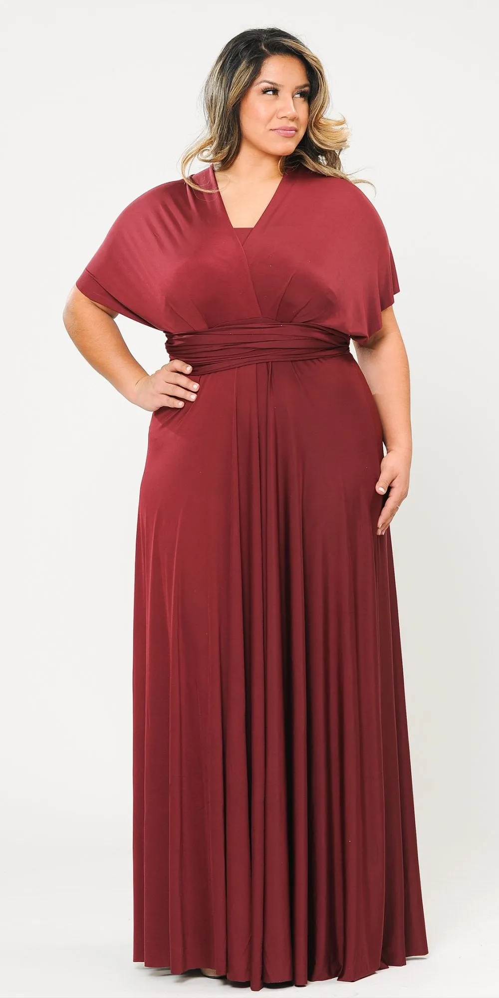Poly USA 7022 Long Convertible Jersey Dress 20 Different Looks