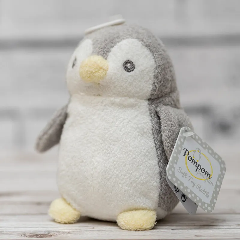 Pompom Baby Penguin Soft Toy Rattle by Aurora