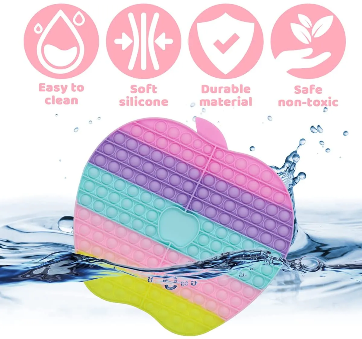 POPBUBBLE - GAMEBOARD APPLE WITH 2 DICES PASTEL COLOUR - LARGE