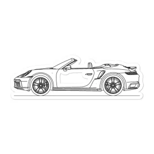 Porsche 911 992 Turbo S Cabriolet Outline Sticker