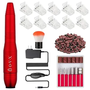 Portable Nail Drill Professional Electric Nail File 20000RPM Manicure Machine set with Sanding Bands,Nail Drill Bits and Nail Tips Clip for Acrylic Gel Nails