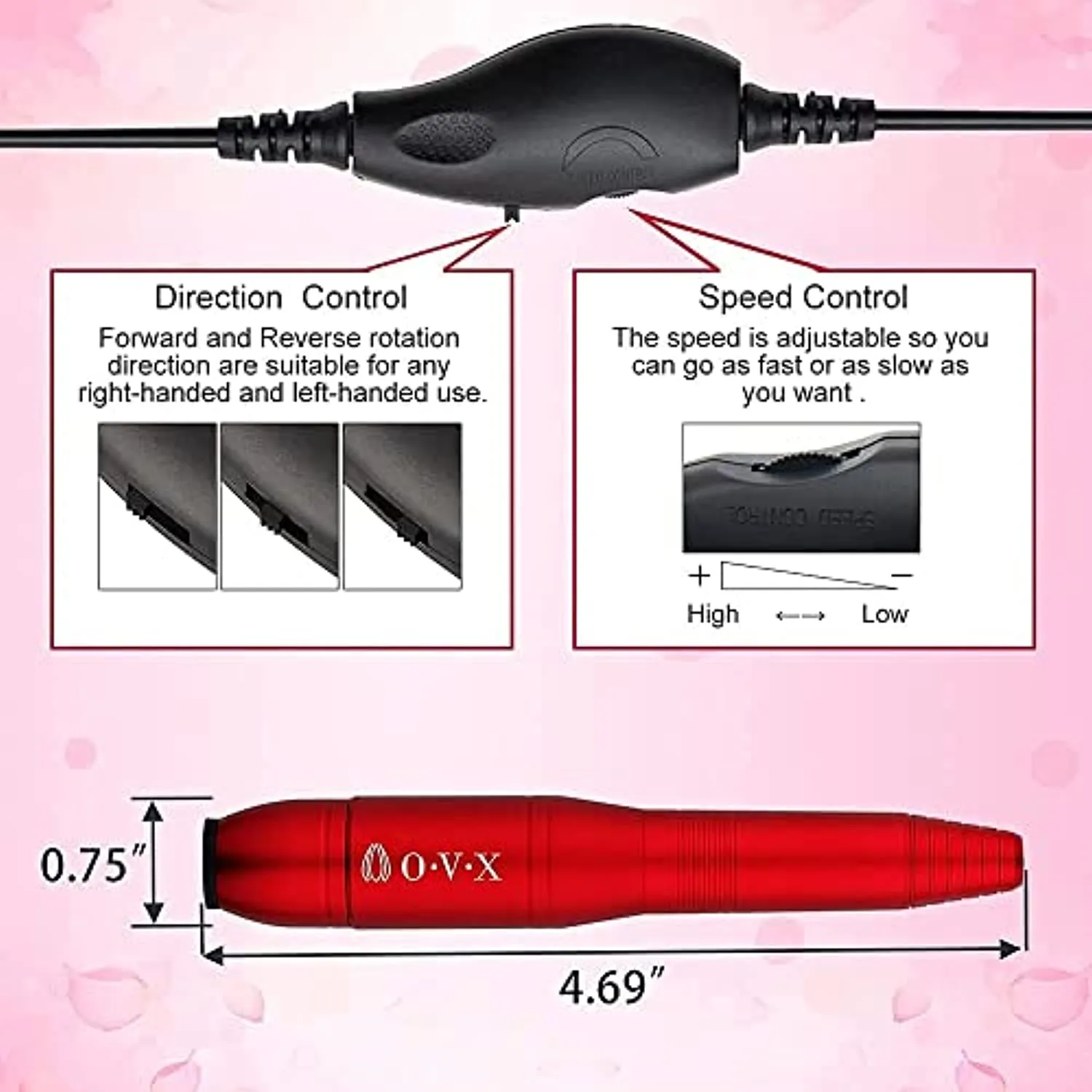 Portable Nail Drill Professional Electric Nail File 20000RPM Manicure Machine set with Sanding Bands,Nail Drill Bits and Nail Tips Clip for Acrylic Gel Nails