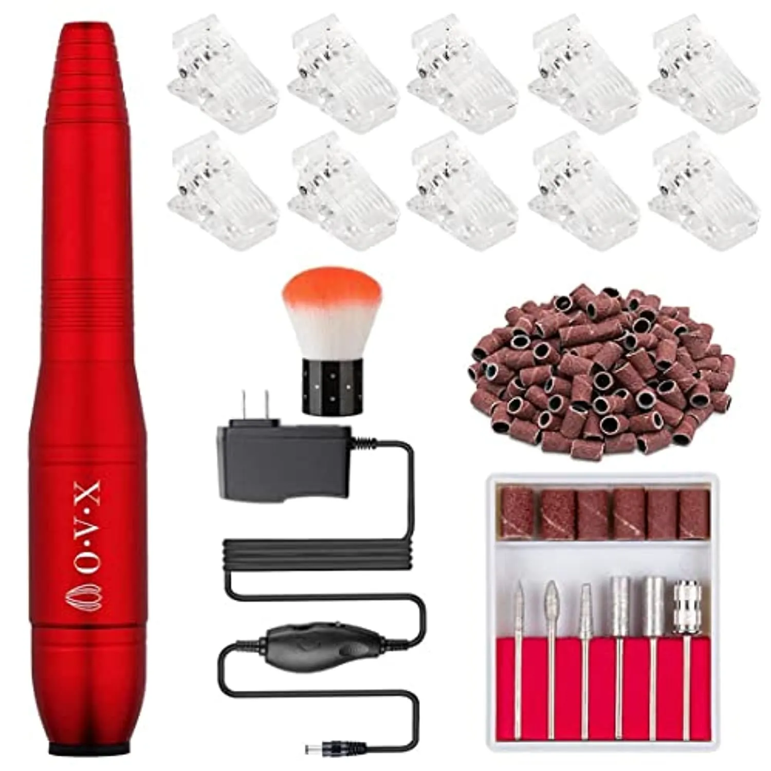 Portable Nail Drill Professional Electric Nail File 20000RPM Manicure Machine set with Sanding Bands,Nail Drill Bits and Nail Tips Clip for Acrylic Gel Nails