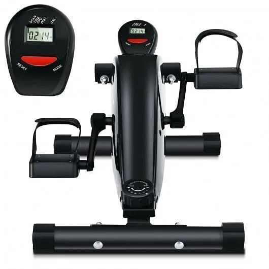 Portable Under Desk Bike Pedal Exerciser with Adjustable Magnetic Resistance - C
