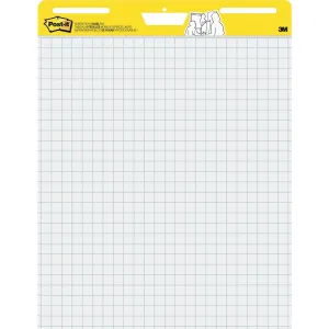 Post-it Self-Stick Easel Pads, 25 in x 30 in, White with Faint Grid
