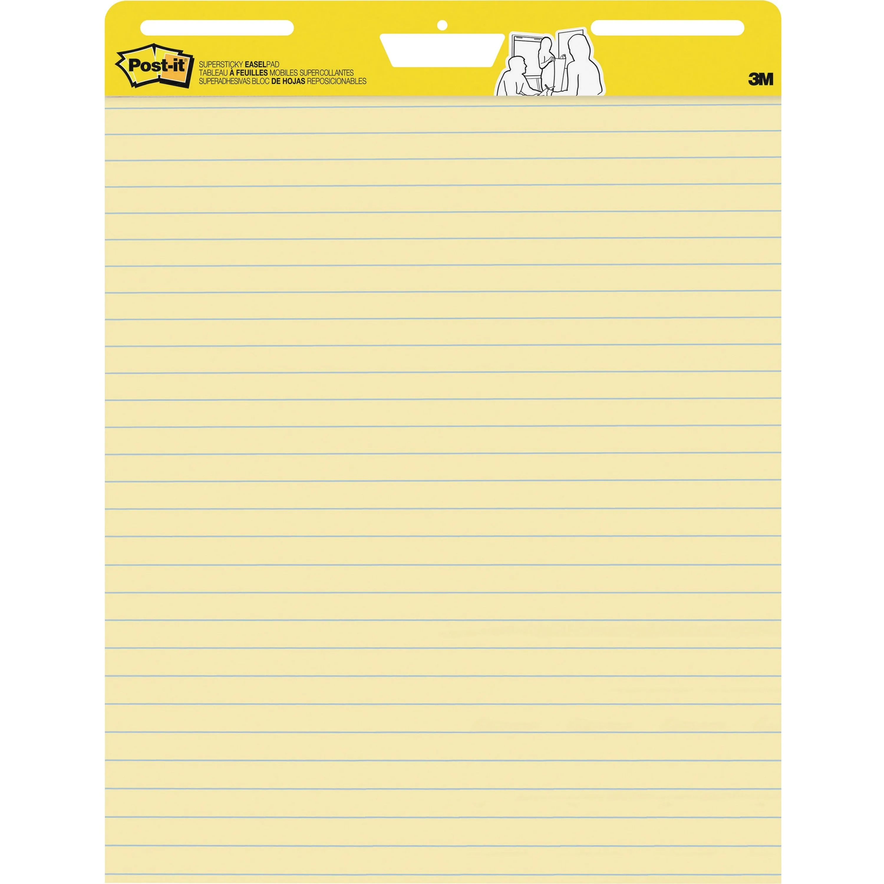Post-it Self-Stick Easel Pads, 25 in x 30 in, Yellow with Faint Rule