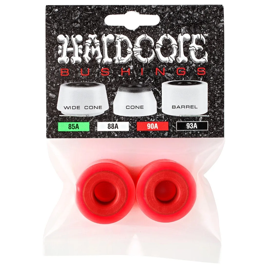 Powell Peralta 90A Hardcore Barrel Skateboard Bushings Set Of 2 - Red/Red
