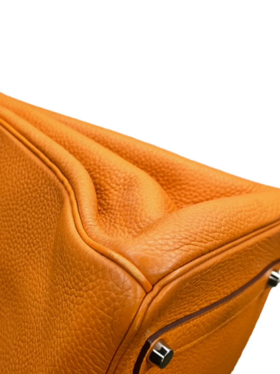 Pre-owned Hermès Birkin 35cm Orange Clemence Leather - Palladium Hardware