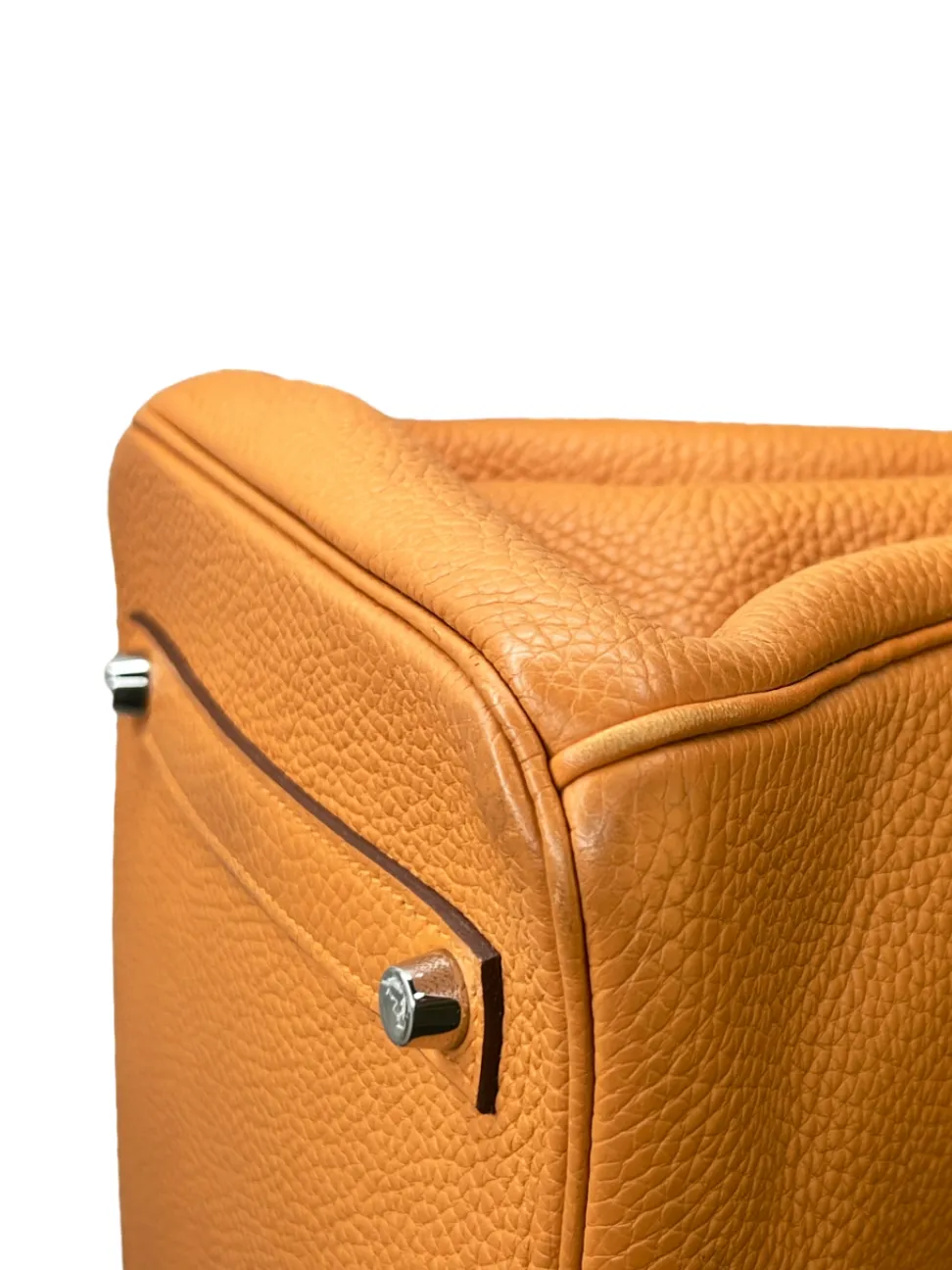 Pre-owned Hermès Birkin 35cm Orange Clemence Leather - Palladium Hardware