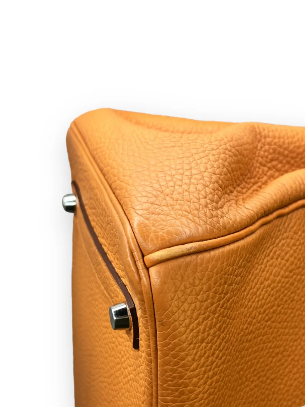 Pre-owned Hermès Birkin 35cm Orange Clemence Leather - Palladium Hardware