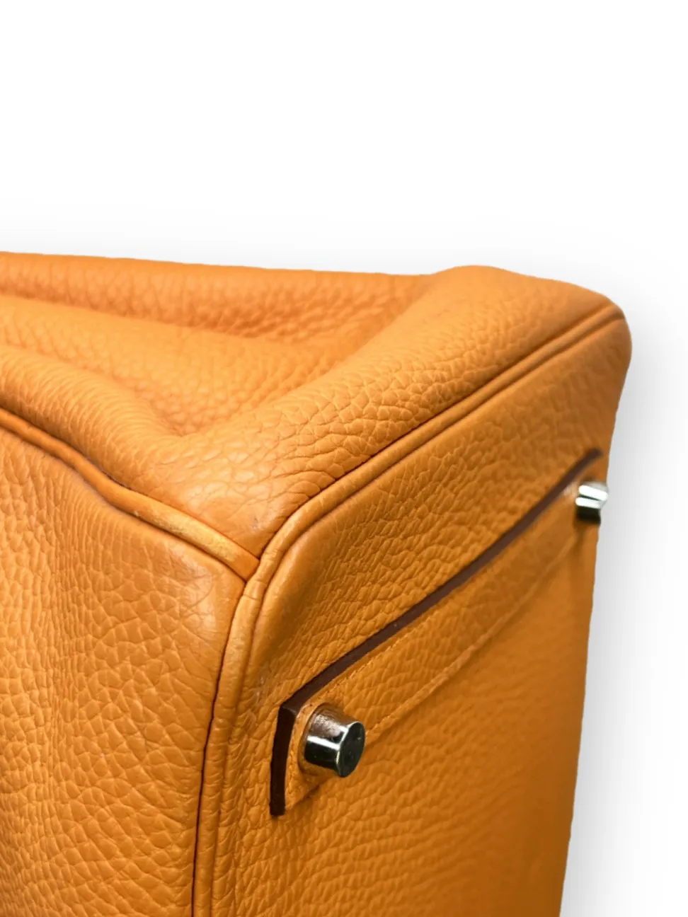 Pre-owned Hermès Birkin 35cm Orange Clemence Leather - Palladium Hardware