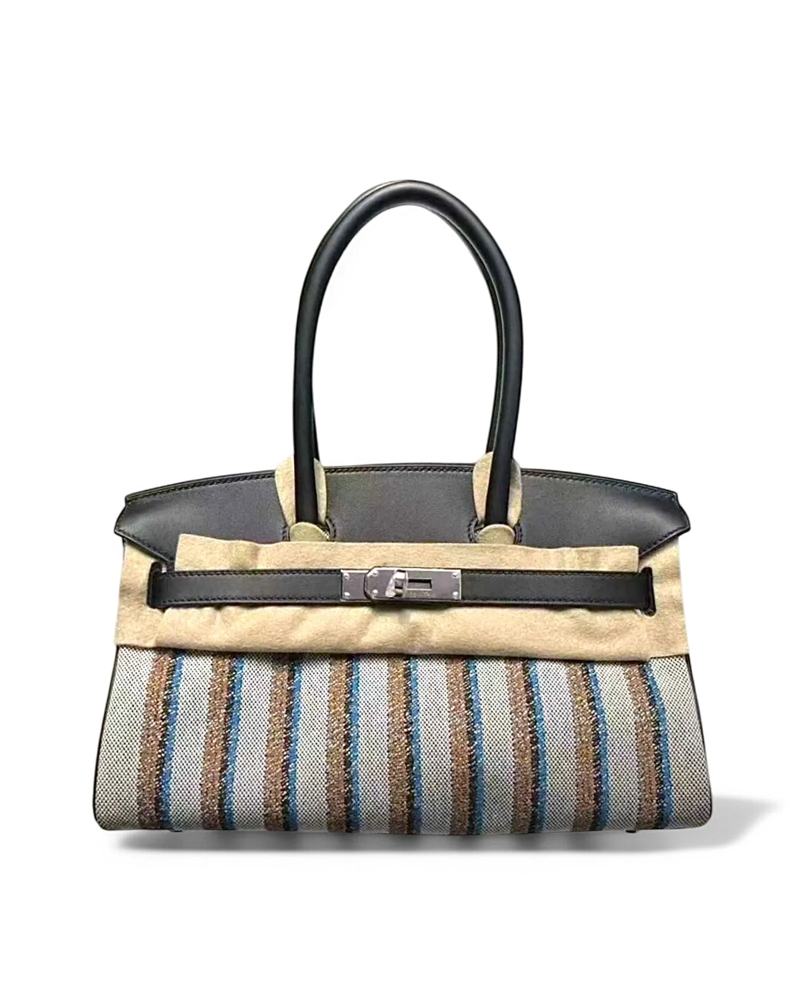 Pre-owned Hermès Birkin Shoulder 29 – Light Toile & Swift, 2025 Palladium Hardware