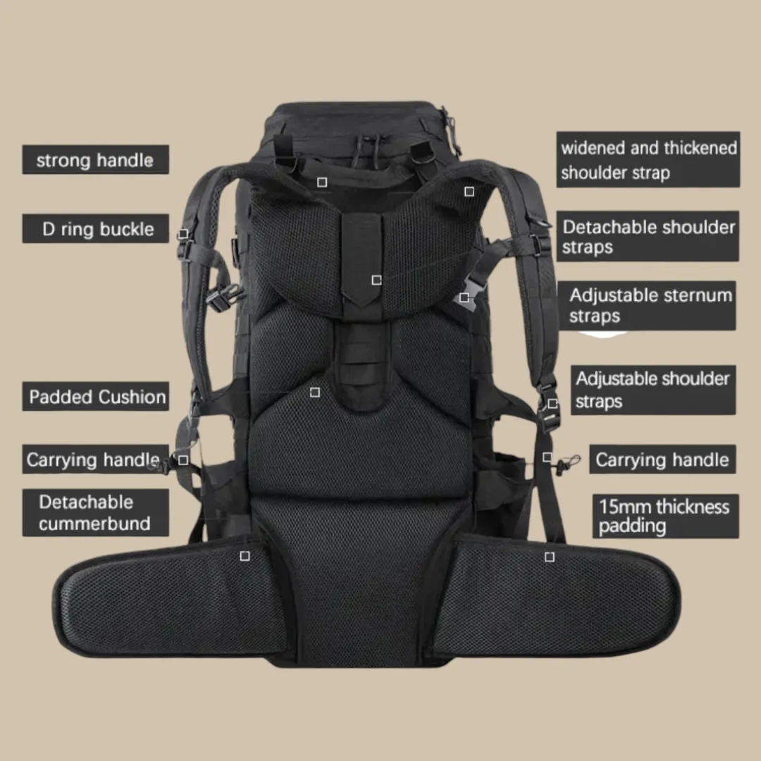 PrepPro 65L Tactical Backpack – Rugged, Versatile & Built for Adventure
