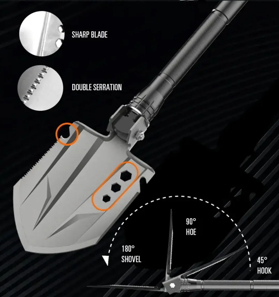 PrepPro Titan Survival Shovel – 11-in-1 Elite Outdoor Tool