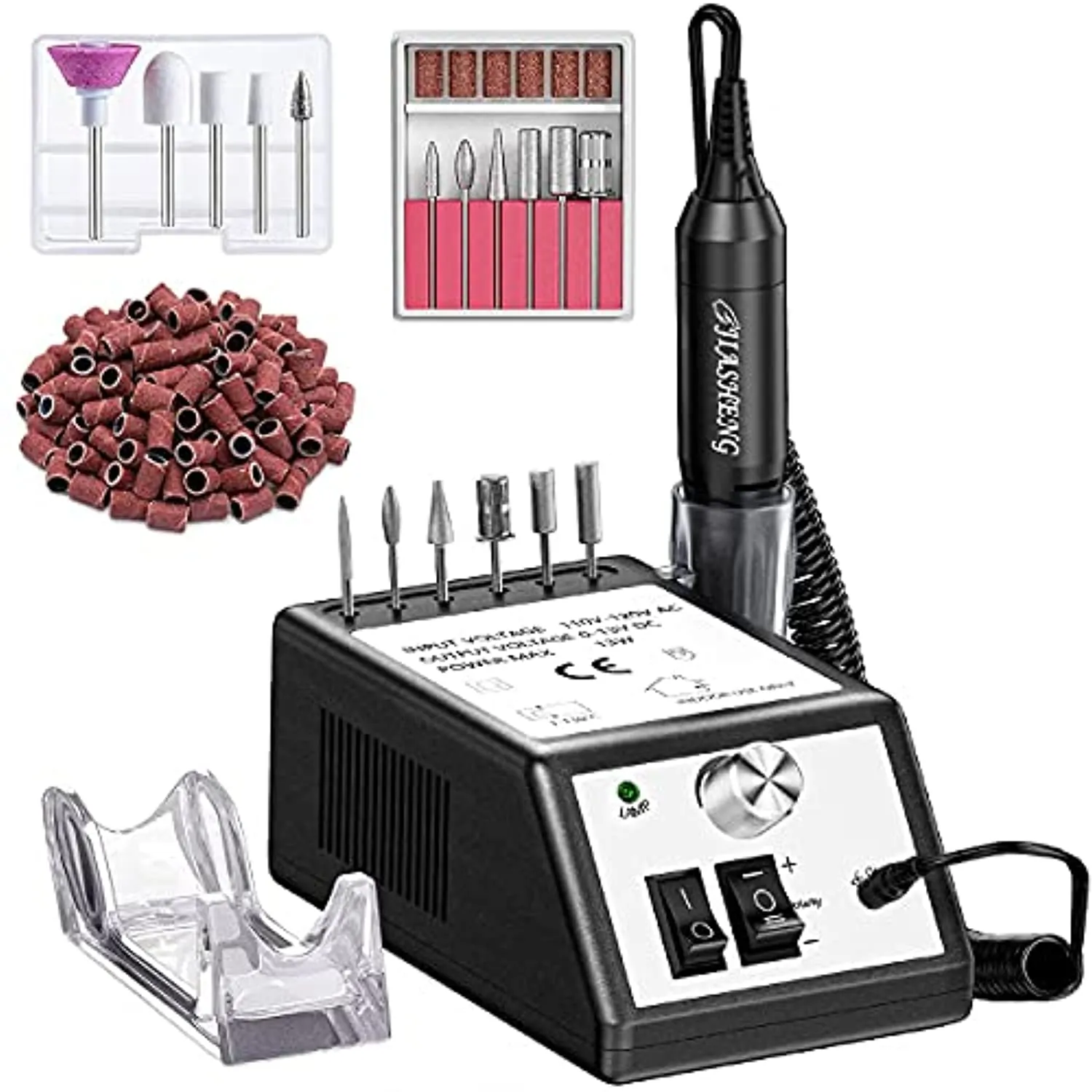 Professional Nail Drill, 20000rpm Electric Nail Drill Machine, Electronic Nail File Drills,Professional Acrylic Nail Extension System Pink Acrylic Nail Powder, Acrylic Nail kit, Pink 4 Oz