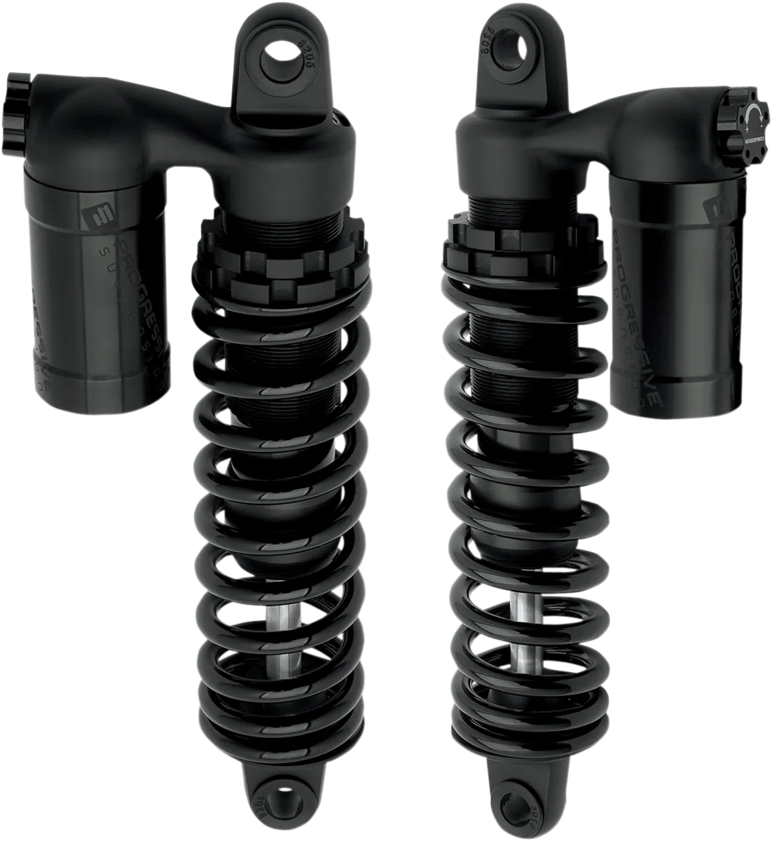 Progressive Suspension 970-1010B 970 Series Piggyback Shocks - 13.5in. - Gloss/Matte Black