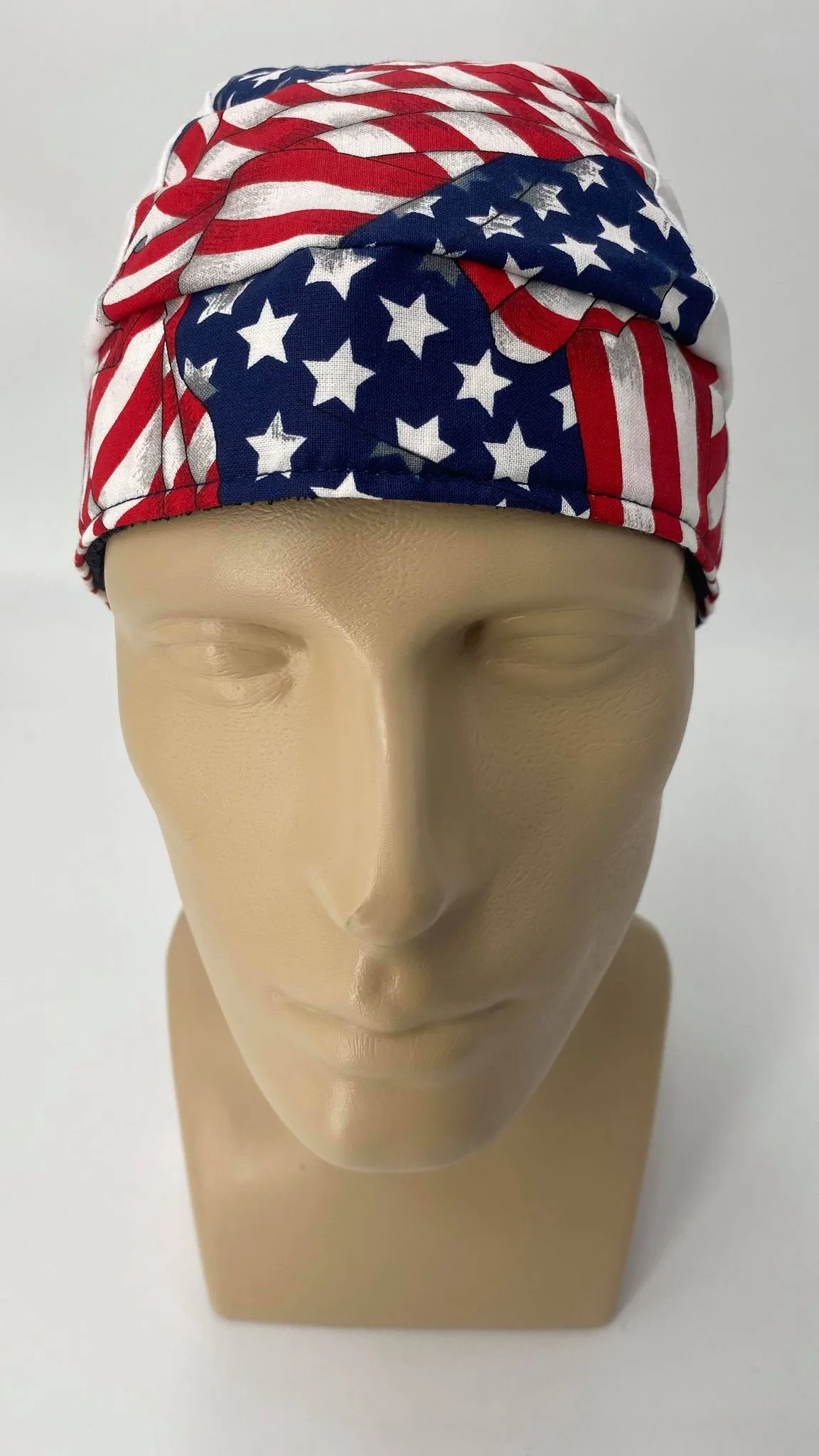 Proud to Be an American Biker Bandana Dorag with Sweatband Doo Rag Made America USA Motorcycle Skull Cap Cotton Helmet Liner
