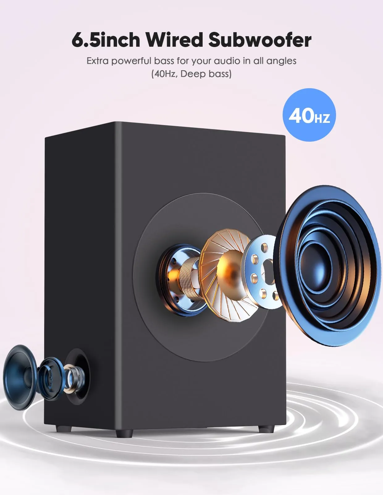 Puxinat 2 in 1 Separable Sound Bar for Smart TV with Subwoofer, Bluetooth 5.0 Surround Sound System for Home Theater, ARC/Optical/Aux/USB TV Speaker, Treble/Bass Adjust, 10 EQ Modes, Remote Included