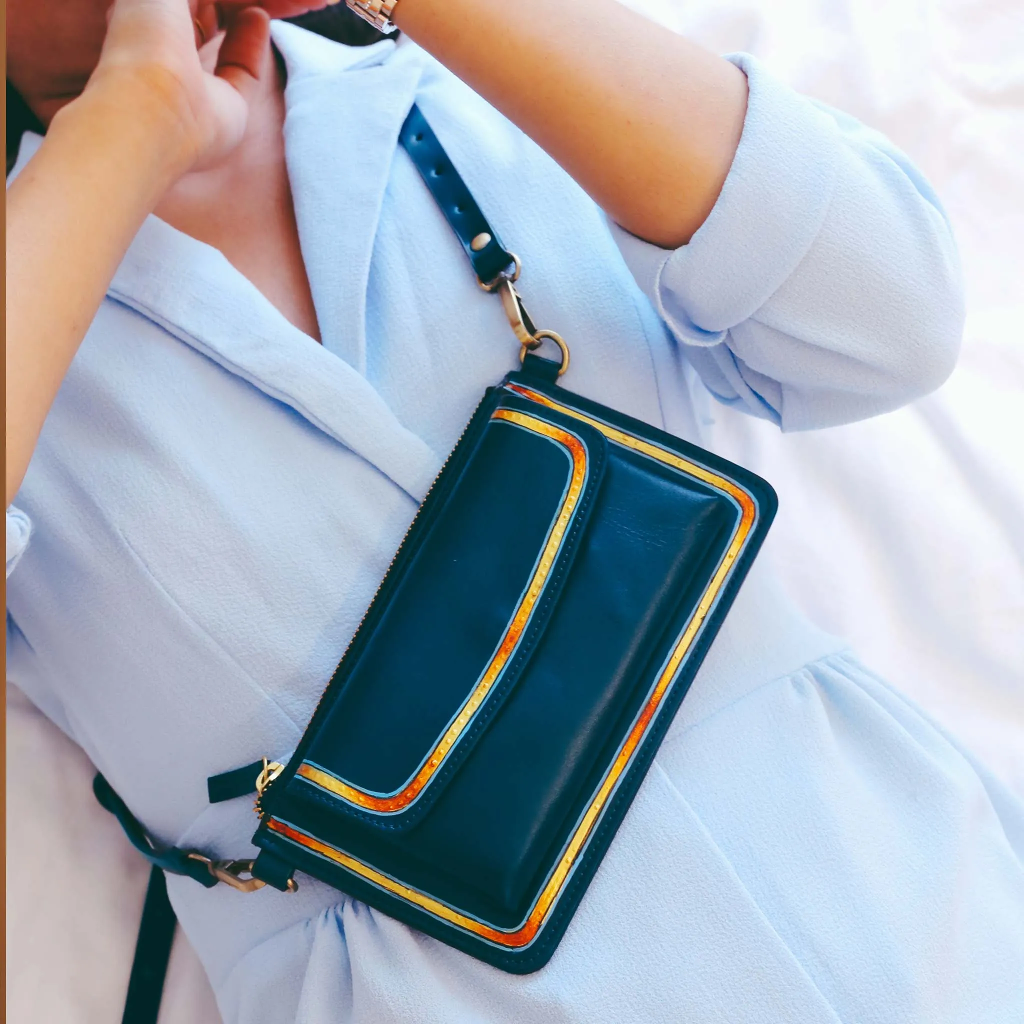 "Seher" SLING WALLET - Blue
