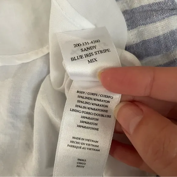 Rails Sandy Mini Dress in Blue Iris Stripe Mix Size Small