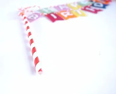 Rainbow Happy Birthday Banner Garland Birthday Cake Topper Party Decoration