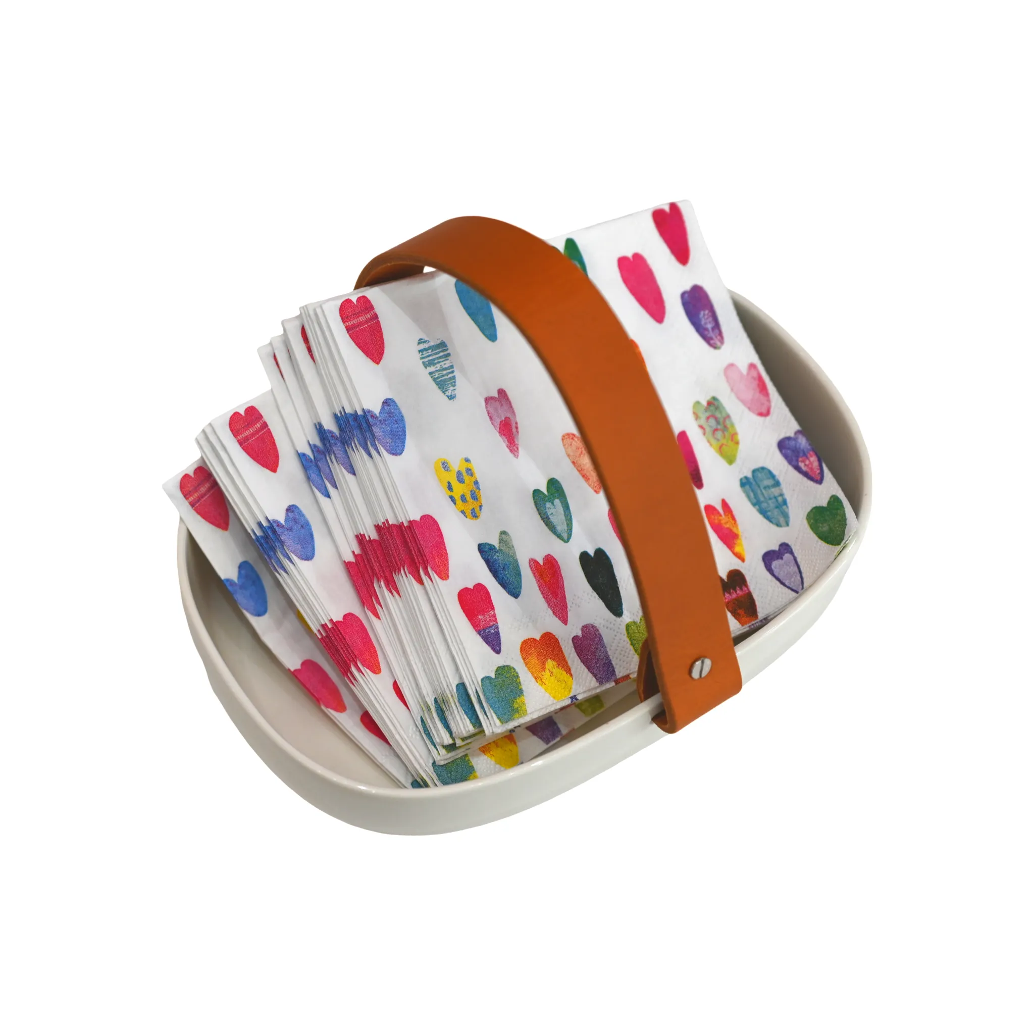 Rainbow Hearts Cocktail Napkins
