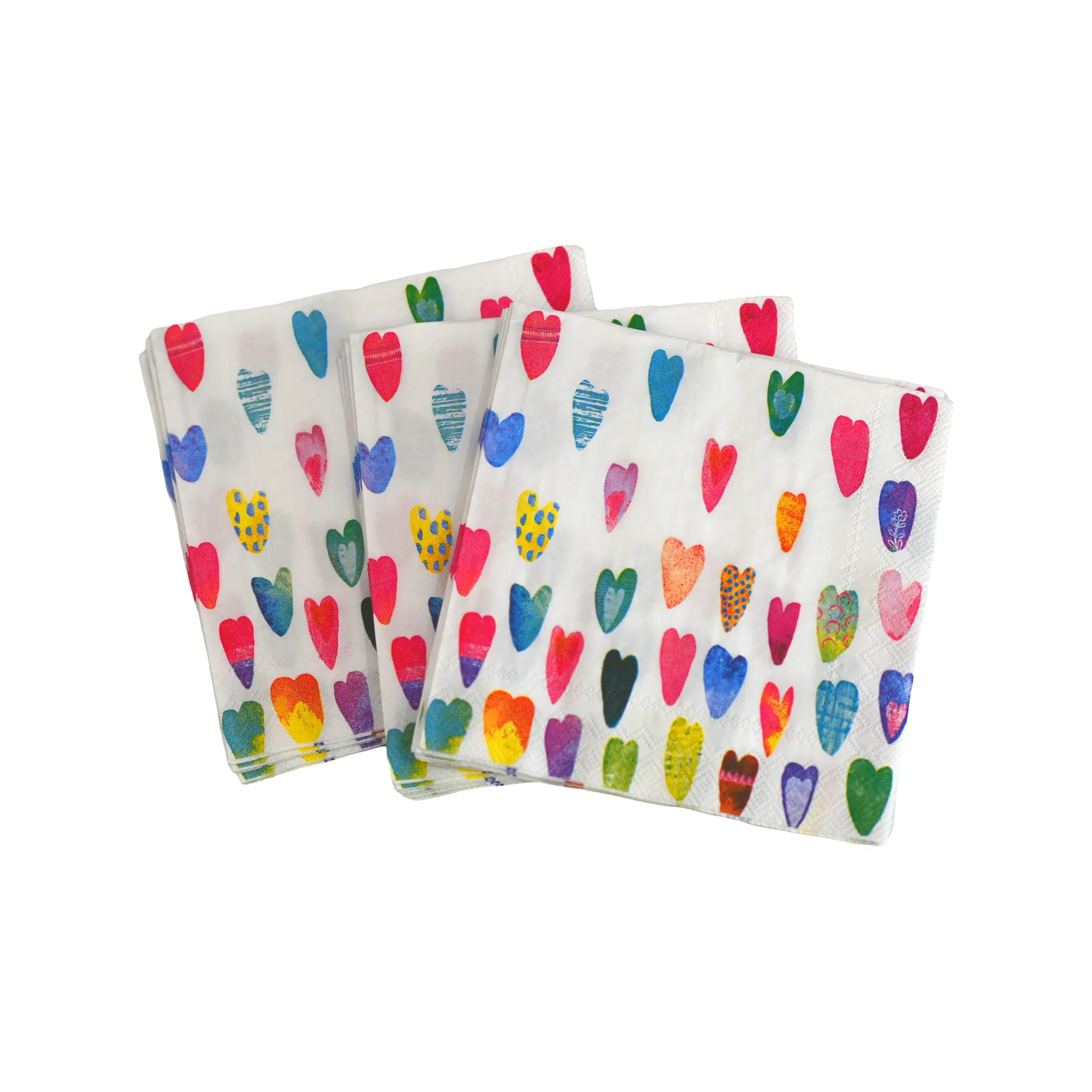 Rainbow Hearts Cocktail Napkins