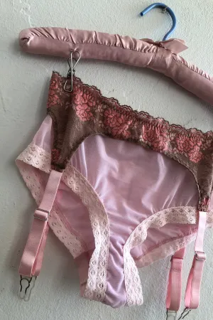 READY TO SHIP / Polaris Garter Short in Pink and Brown Cross-Dye (1M)