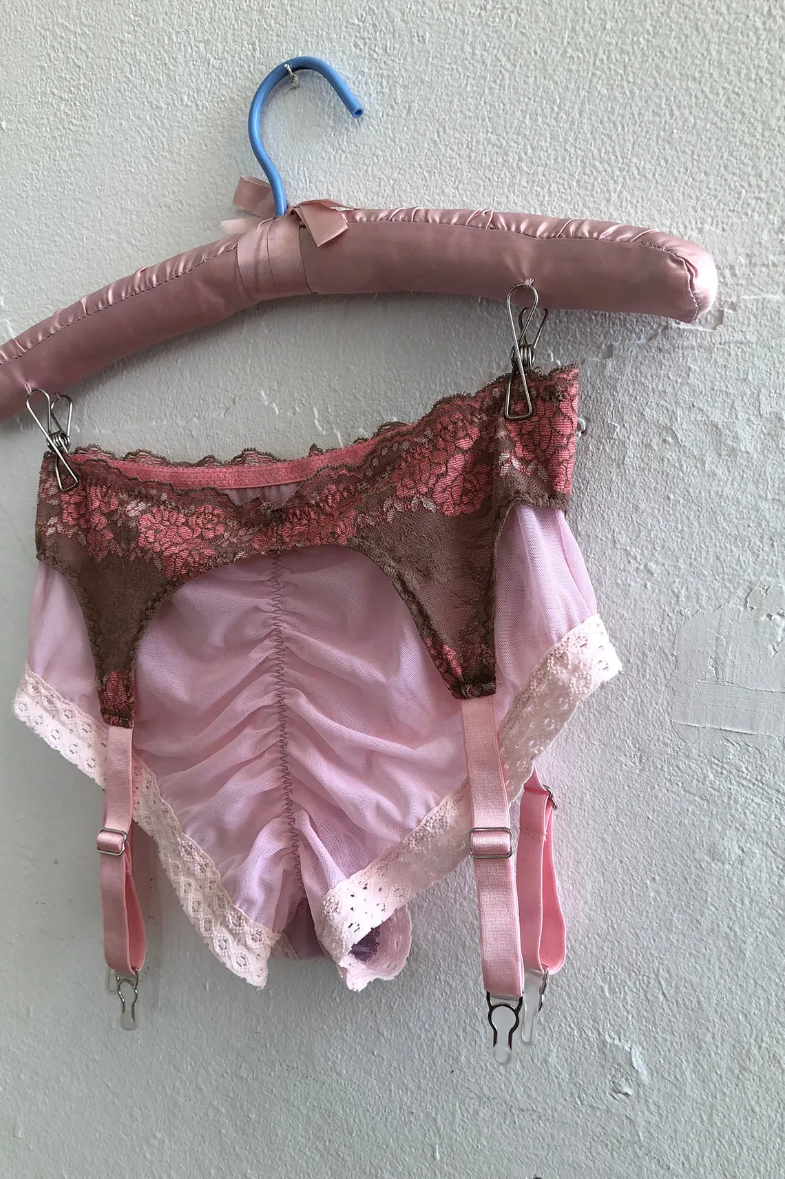 READY TO SHIP / Polaris Garter Short in Pink and Brown Cross-Dye (1M)