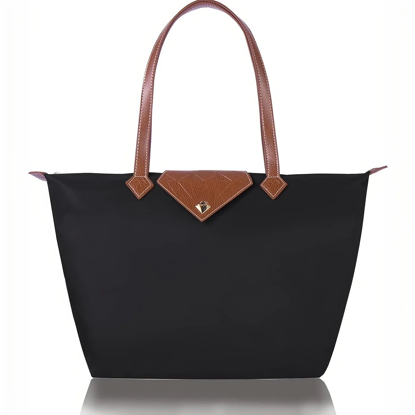 realaiot  1pc Foldable Waterproof Nylon Tote Bag For Women, Suitable For Travel, Work, Shopping, School, 45CM/17.7in