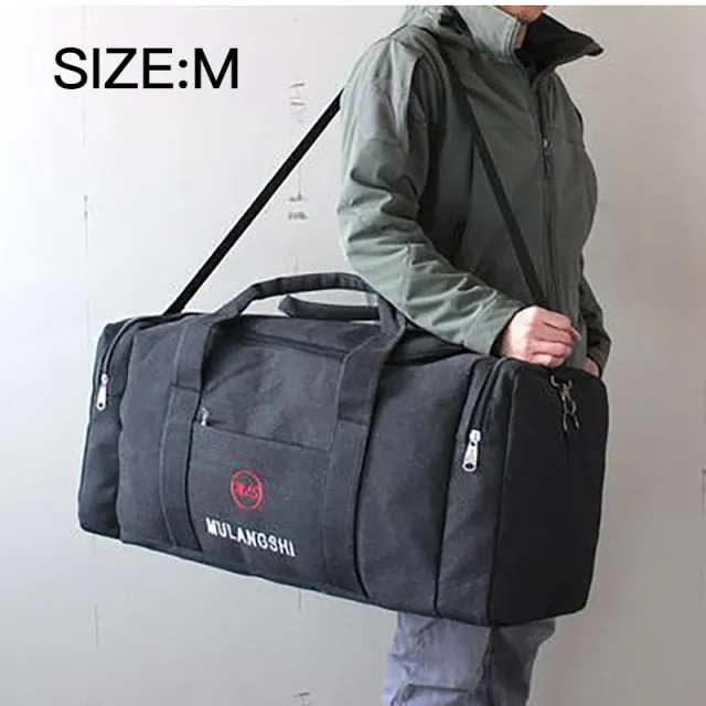 Realaiot Canvas Men Travel Bags Large Capacity Travel Duffel Hand Luggage Bag Multifunction Weekend Bag Sac de XA243K