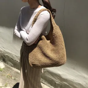 Realaiot Fashion Straw Women Shoulder Bags Paper Woven Female Handbags Large Capacity Summer Beach Straw Bags Casual Tote Purses