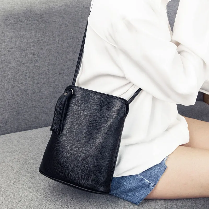 Realaiot Genuine Leather Tassel Shoulder Bag Women Luxury Purse Ladies Small Crossbody Bags Fashion Money Wallets Female Messenger Bag