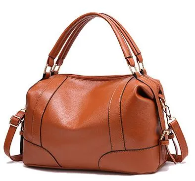Realaiot Soft Leather Women Handbags Elegant Ladies Shoulder Bag Vintage Female Messenger Bag Large Capacity Casual Tote Bolsa Feminina