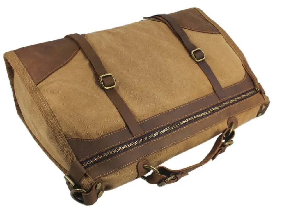 Realaiot Vintage Retro military Canvas   Leather men travel bags luggage bags men weekend Bag Overnight duffle bags tote Leisure M314#