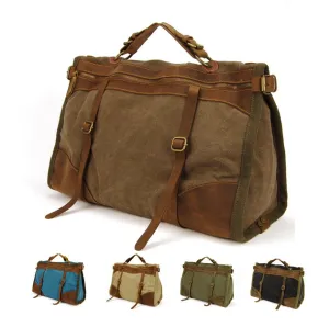 Realaiot Vintage Retro military Canvas   Leather men travel bags luggage bags men weekend Bag Overnight duffle bags tote Leisure M314#