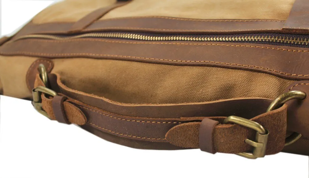 Realaiot Vintage Retro military Canvas   Leather men travel bags luggage bags men weekend Bag Overnight duffle bags tote Leisure M314#