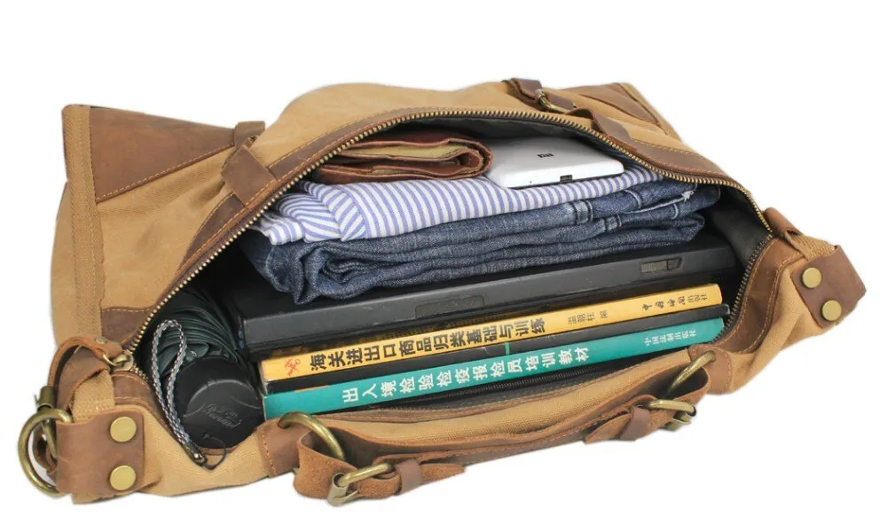 Realaiot Vintage Retro military Canvas   Leather men travel bags luggage bags men weekend Bag Overnight duffle bags tote Leisure M314#