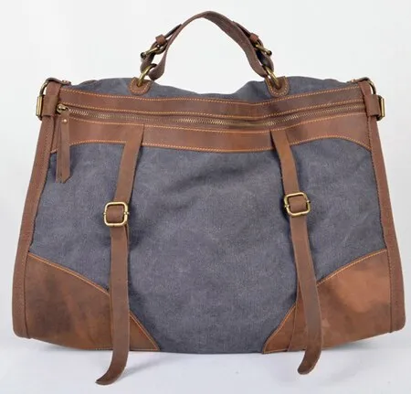 Realaiot Vintage Retro military Canvas   Leather men travel bags luggage bags men weekend Bag Overnight duffle bags tote Leisure M314#