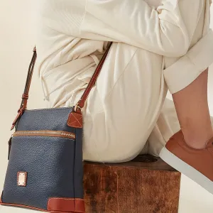 realaiot  Vintage Zipper Crossbody Bag, PU Leather Textured Bag, Classic Fashion Versatile Shoulder Bag