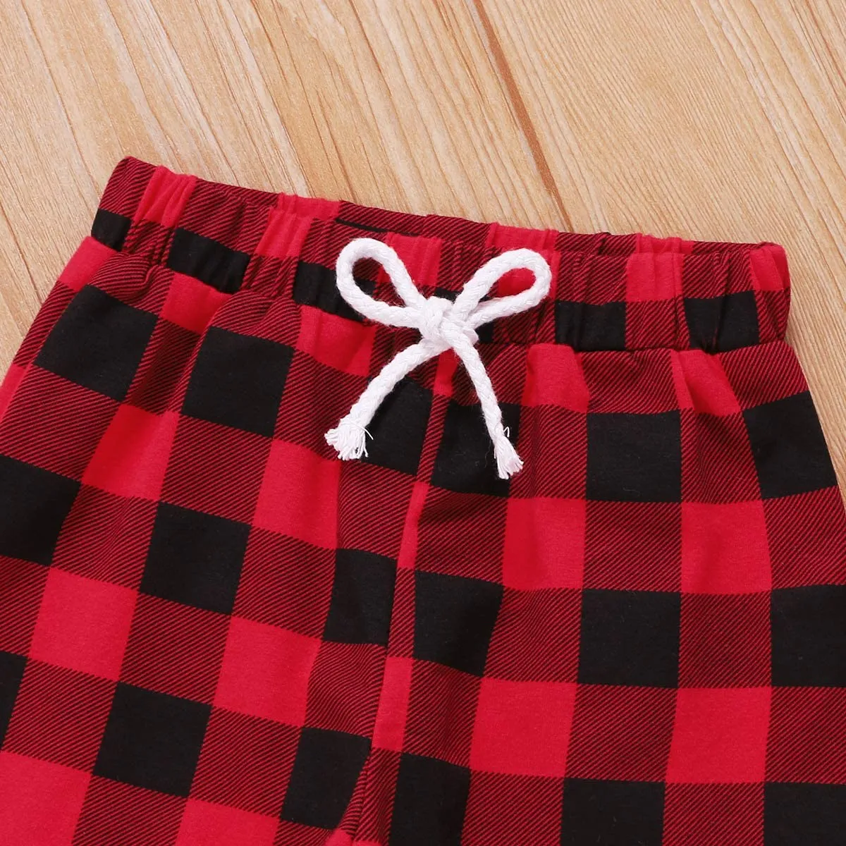 Red Plaid Hoodie Pant Set